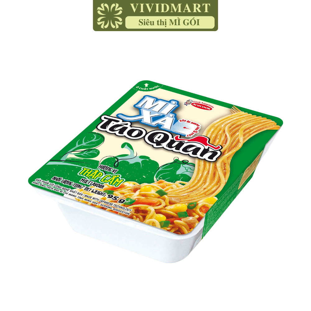 ACECOOK - Mì xào Táo Quân hương vị Thập cẩm, Mì Táo Quân xanh, Mì Táo quân thập cẩm, Mì khay Táo Quân thập cẩm (85g/ khay)