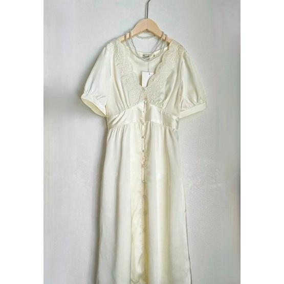 ĐẦM THÊU LỤA CÔNG CHÚA TAY NGẮN