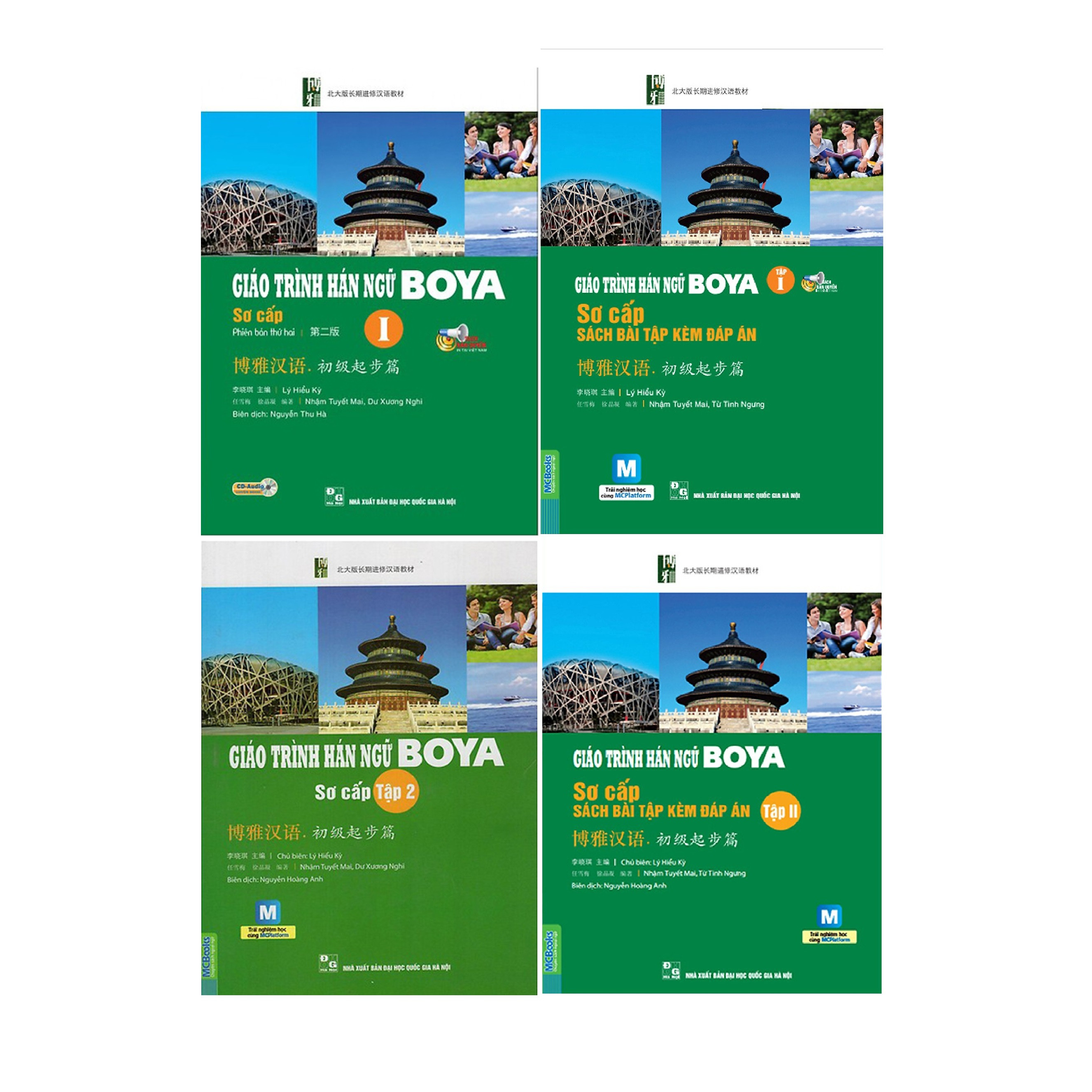 Combo Tron Bộ 4 Cuốn Giáo Trình Hán Ngữ Boya Sơ Cấp