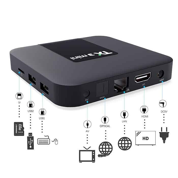 Android Tivi Box TX3 Mini Phiên Bản 2GB Ram Và 16GB Bộ Nhớ Trong, Hệ Điều Hành Android TV, Tìm Kiếm Giọng Nói - Hàng Nhập Khẩu