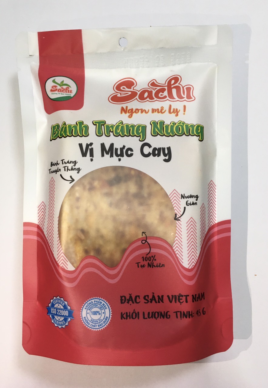 Bánh Tráng Nướng Tẩm Vị Mực Cay Sachi 45gram