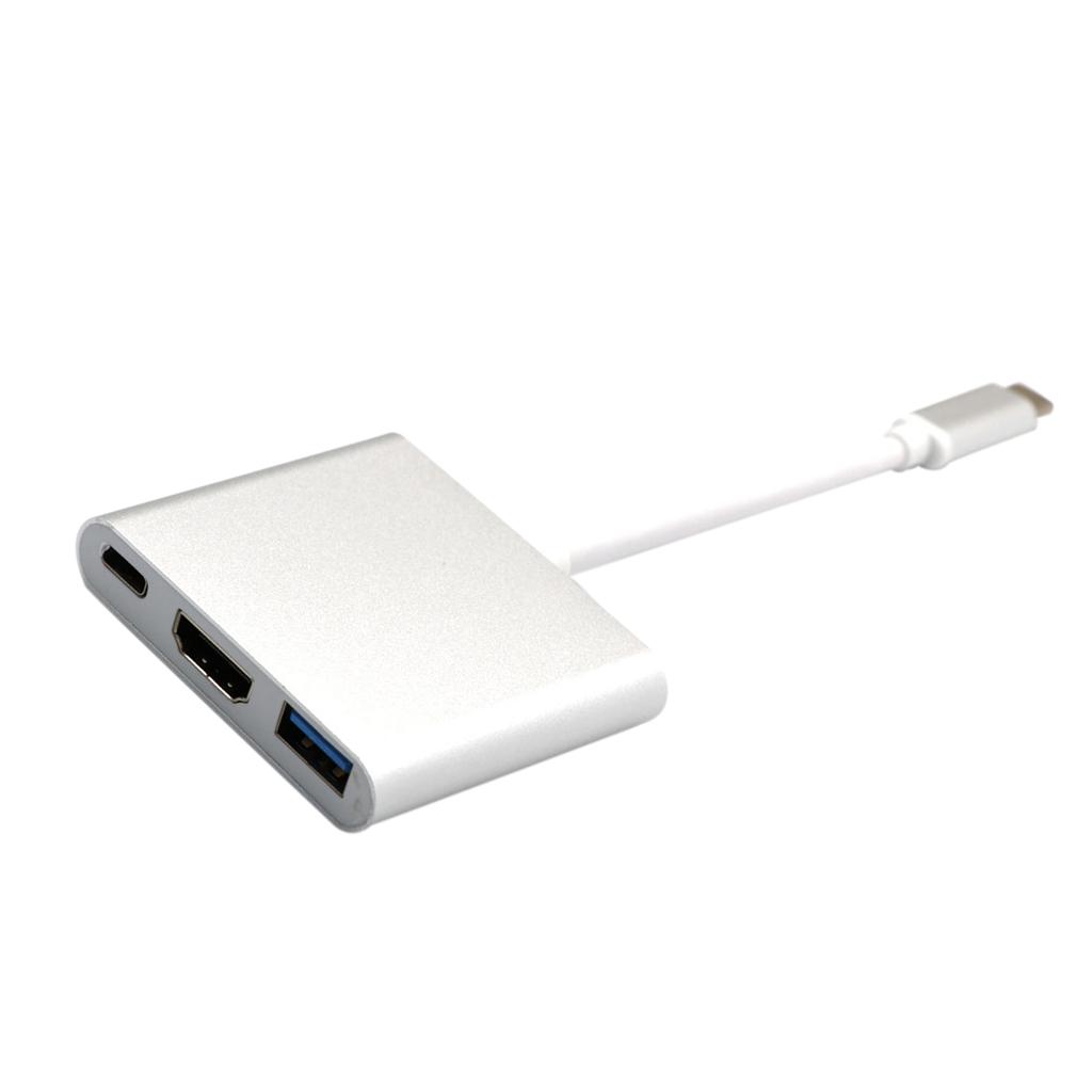 Type C USB 3.1 to USB-C 4K USB3.0 Adapter 3 in 1 Hub for