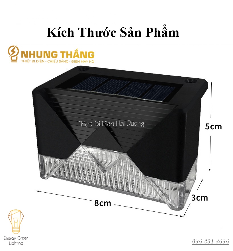 Đèn LED Pha Lê Gắn Tường Năng Lượng Mặt Trời TH798 - Chiếu Sáng Lối Đi - Chân Cầu Thang - Hàng Rào - Hành Lang - Có Video