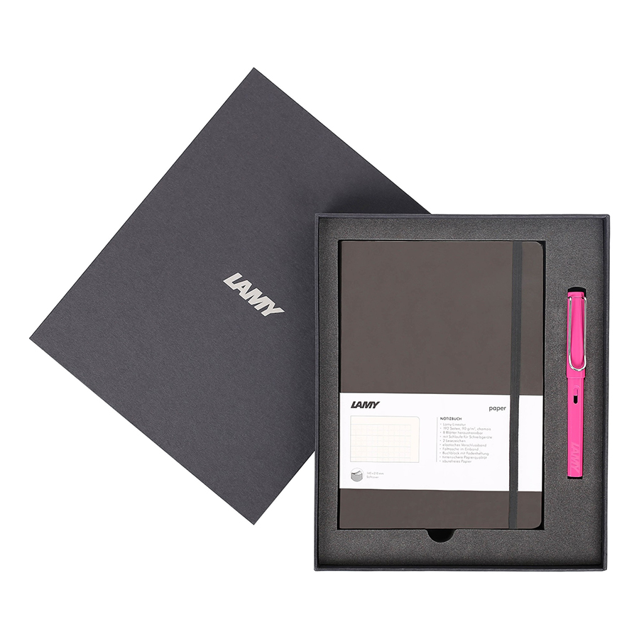 Lamy Notebook A5 Softcover Umbra + Lamy Safari Pink - GSNSa0021