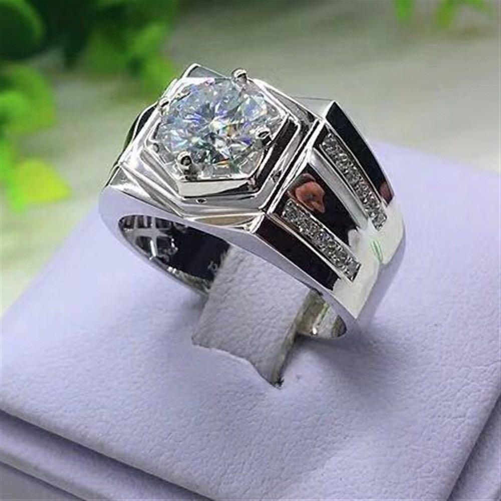 Nhẫn bạc nam AK40 cao cấp, Nhẫn nam đính đá đá chủ to mạnh mẽ, sang trọng. Mẫu mới 2022