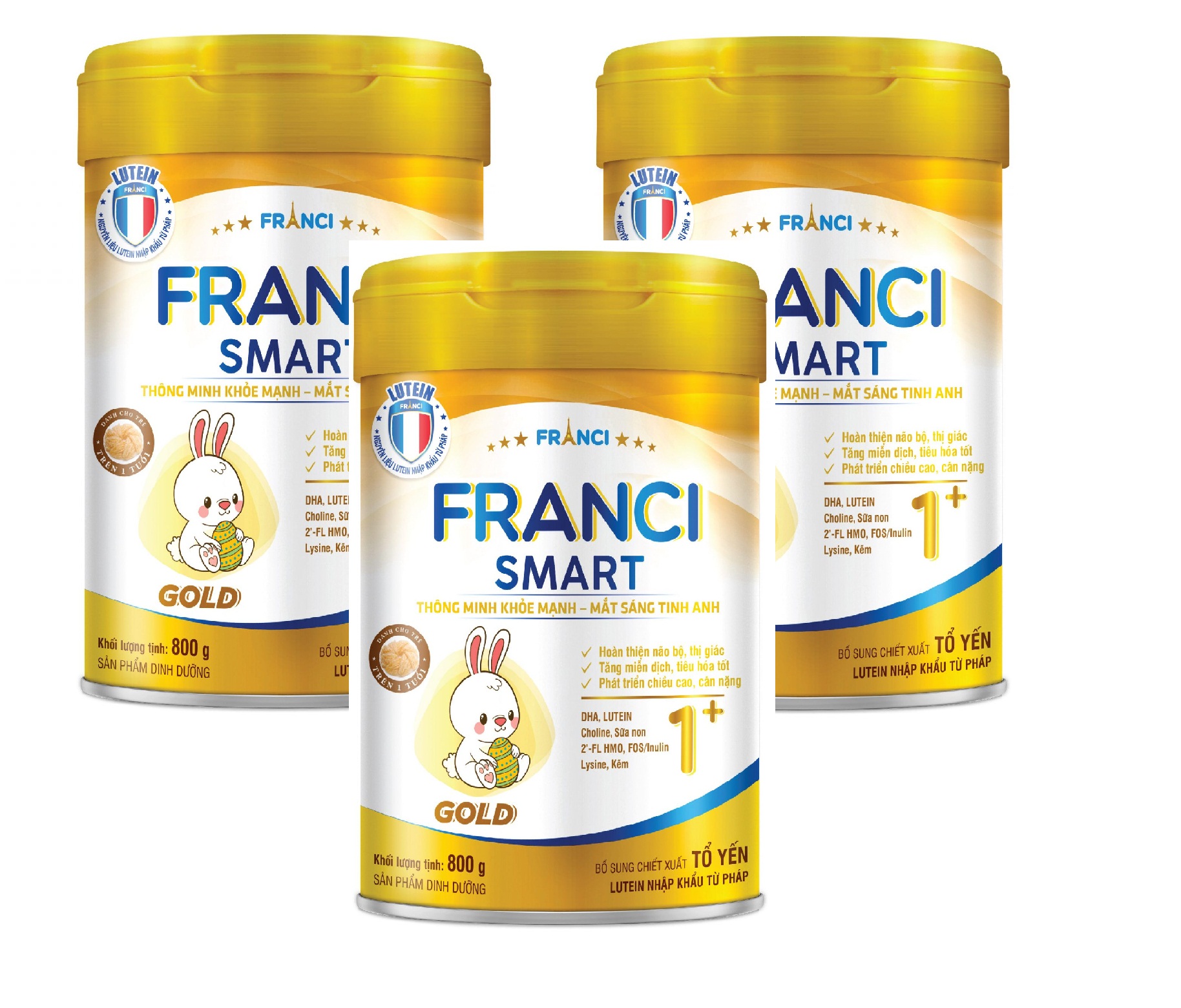 Combo 3 lon Sữa công thức FRANCI SMART GOLD 1+ lon 800g – Siêu trí tuệ – Mắt tinh anh