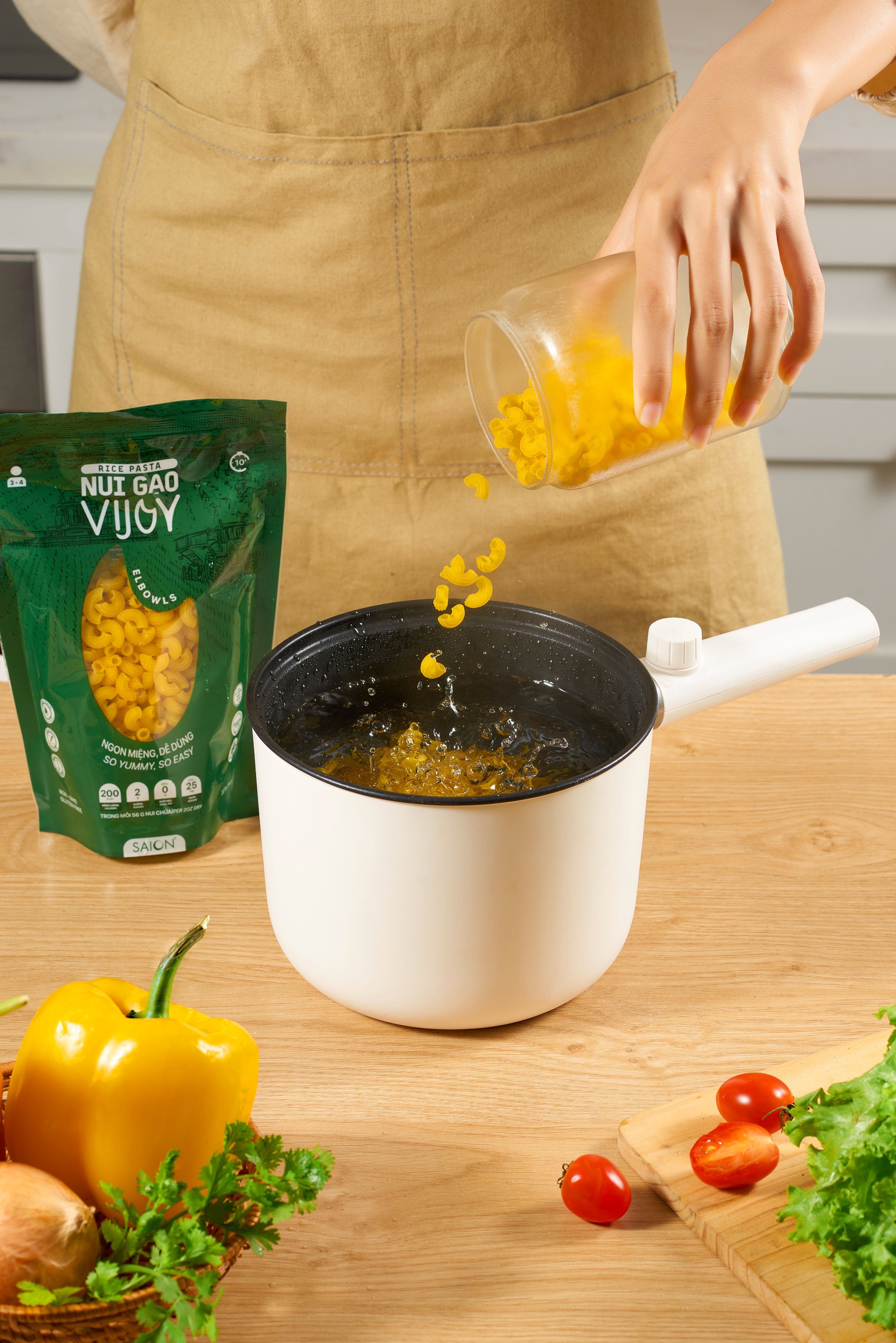 NUI GẠO VIJOY _Nui ống ngắn_100% Thuần nhiên Thực Dưỡng Siêu Ngon