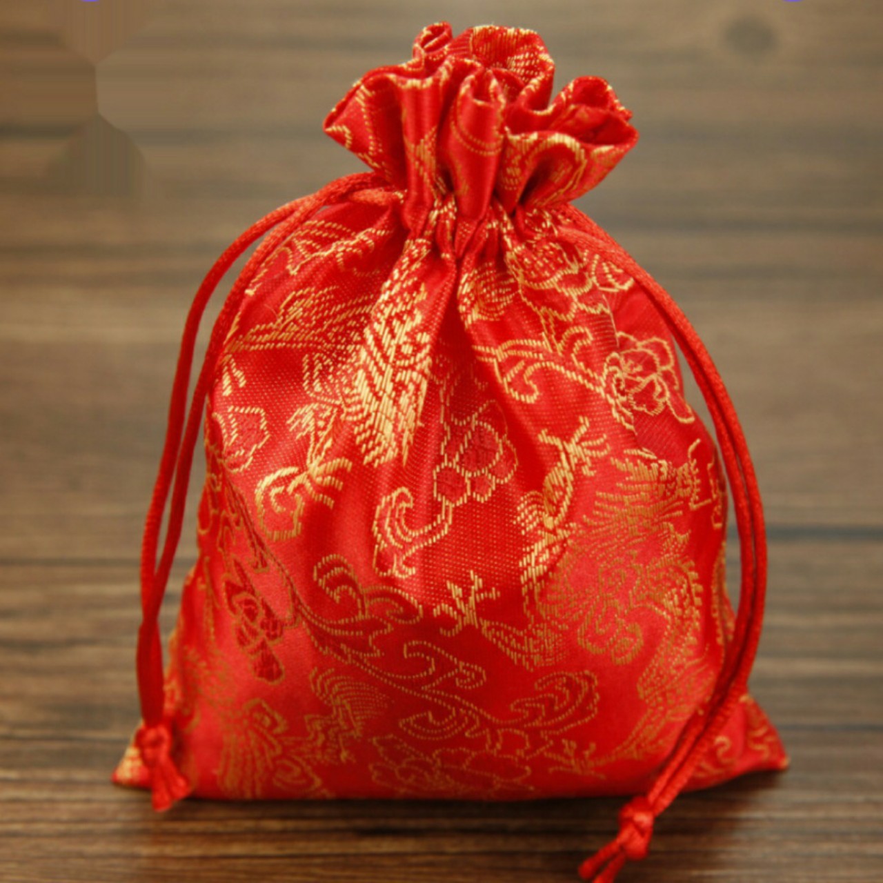 Combo 5 Túi gấm long phụng màu đỏ Thượng Hải phong thủy TÀI LỘC VÀ MAY MẮN