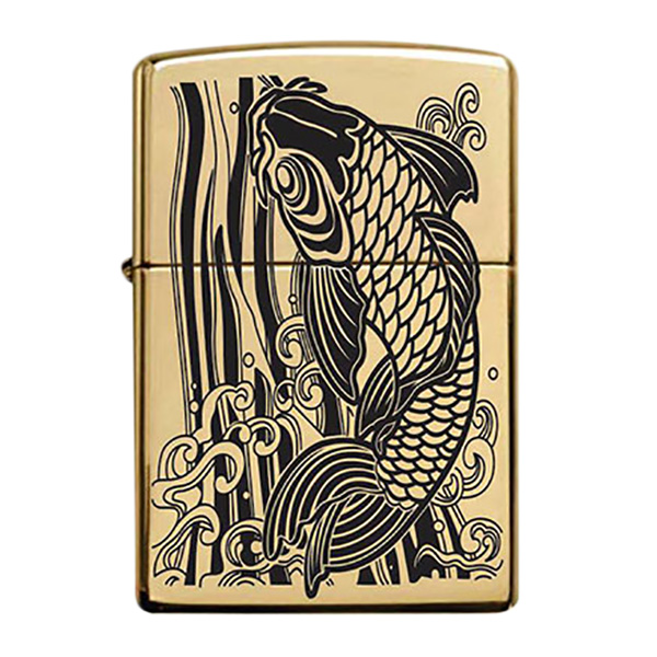 Bật Lửa Zippo 254b Khắc Axit Cá Chép 17 - 254b.Cachep17