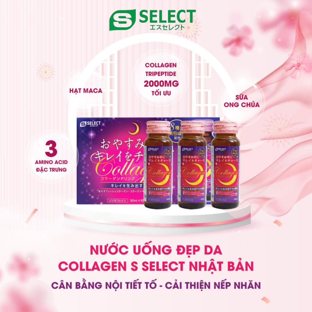 Nước Uống Làm Đẹp Da Collagen Thủy Phân Nhật Bản S Select (Lốc 3 Lọ) Date 12.2023