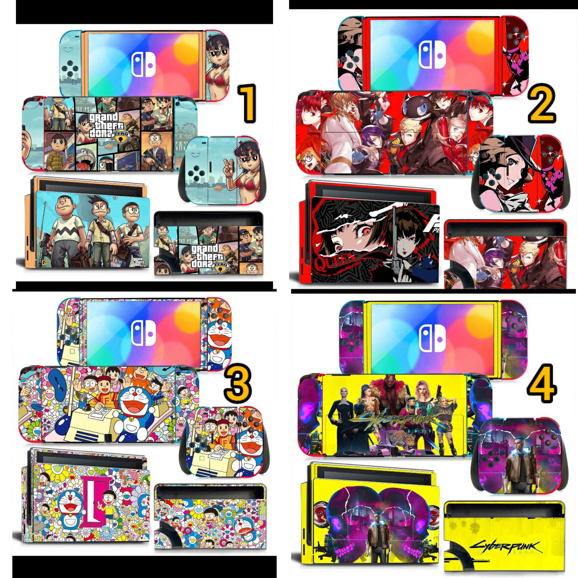 Tấm dán Skin dành cho nintendo switch oled dán decal full body Switch Oled