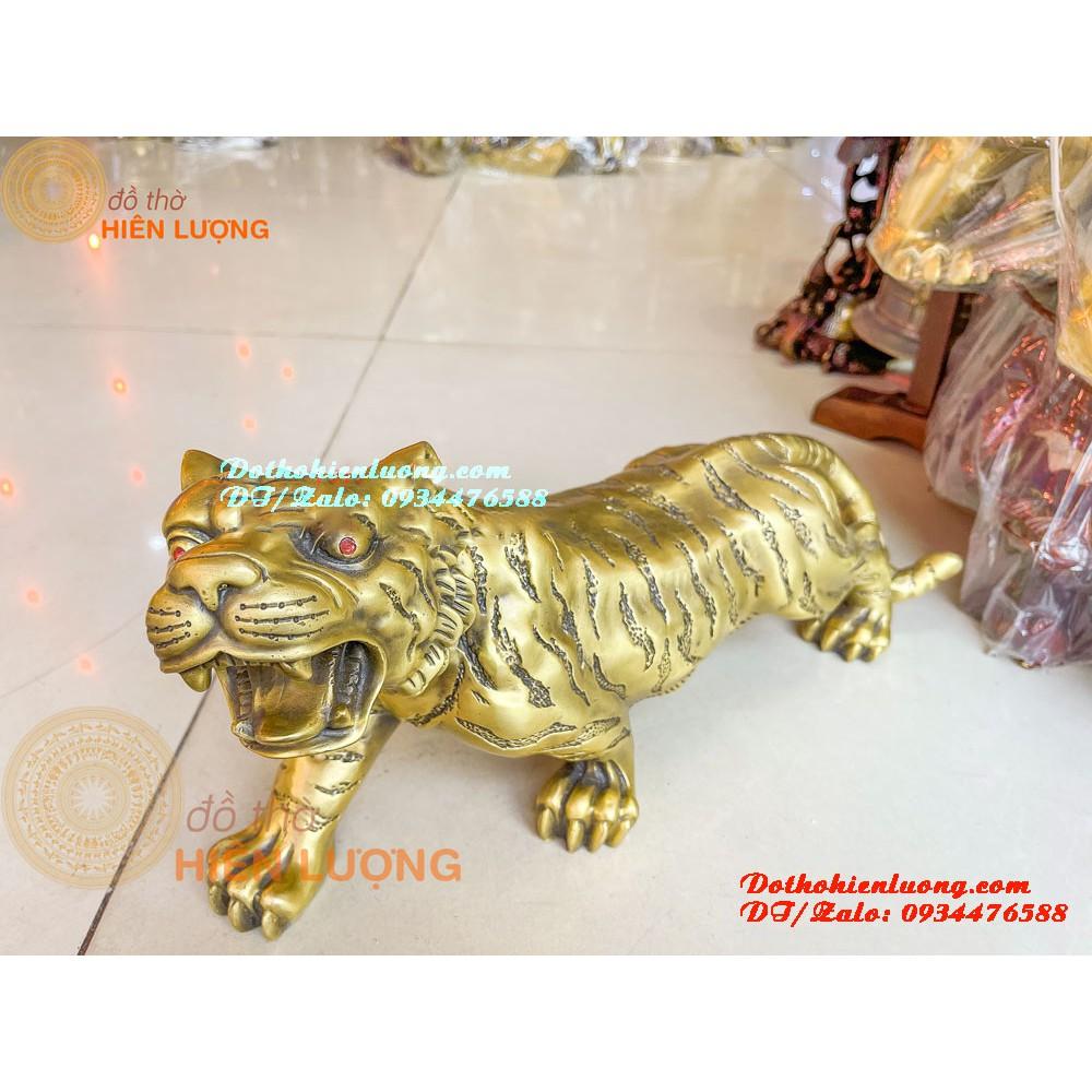 Tượng Hổ Đứng Thét Sơn Hà Bằng Đồng Nguyên Chất Dài 47cm, Nặng 4,8kg - Quà Tặng Phong Thủy Cho Sếp Tuổi Dần