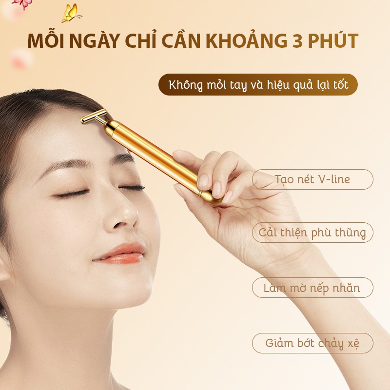 Bút massage mặt, cây lăn mặt cầm tay đa vị trí toàn thân giá sỉ toàn quốc (14.3 x 3.4 x 1.6cm) (Hàng Chính Hãng)