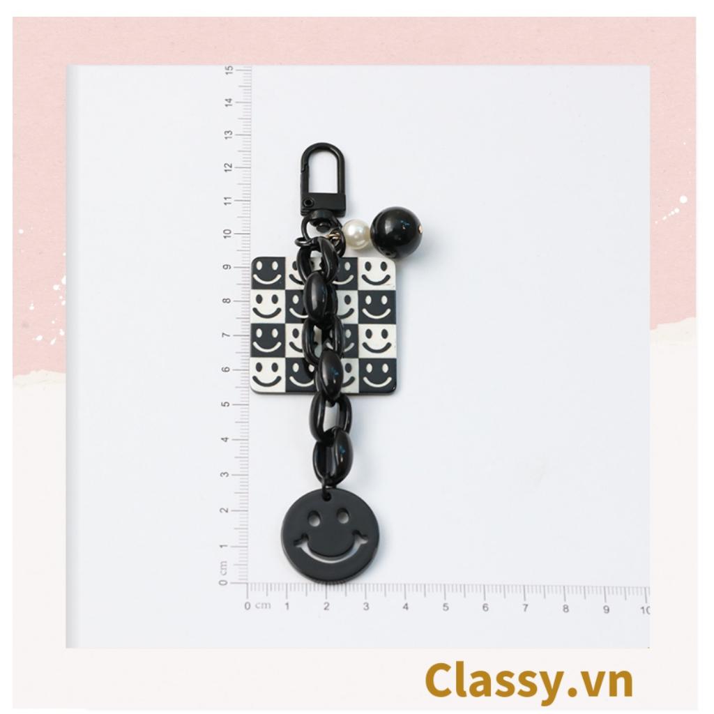 Móc khóa Classy, móc đeo điện thoại trắng đen nhiều họa tiết độc đáo, móc khóa điện thoại, balo thời trang PK1540