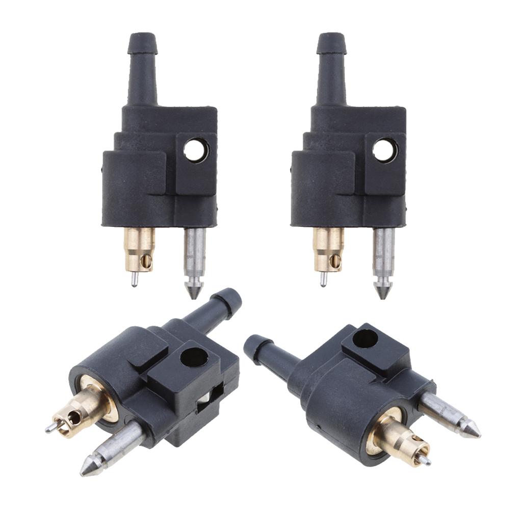 4 Pieces 1/4" Male Fuel Hose Line Connector Fittings For Yamaha Outboard