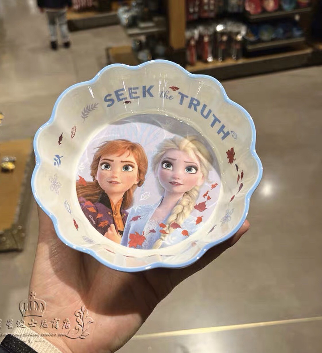 Chén ăn nhựa Melamine viền gợn sóng hình công chúa Elsa và Anna Frozen siêu xinh cho bé gái - PDW21103-F