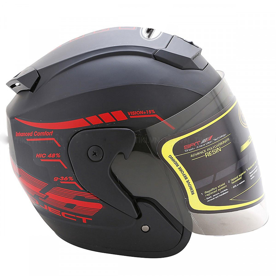 Mũ bảo hiểm 3/4 SRT tem 46 ASA6 helmets phản quang kính khói