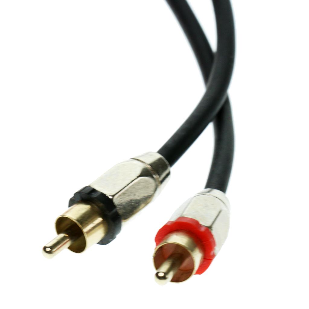 2 Meters 2RCA Male to 2RCA Male Car Stereo Audio Power Cable Wire Universal