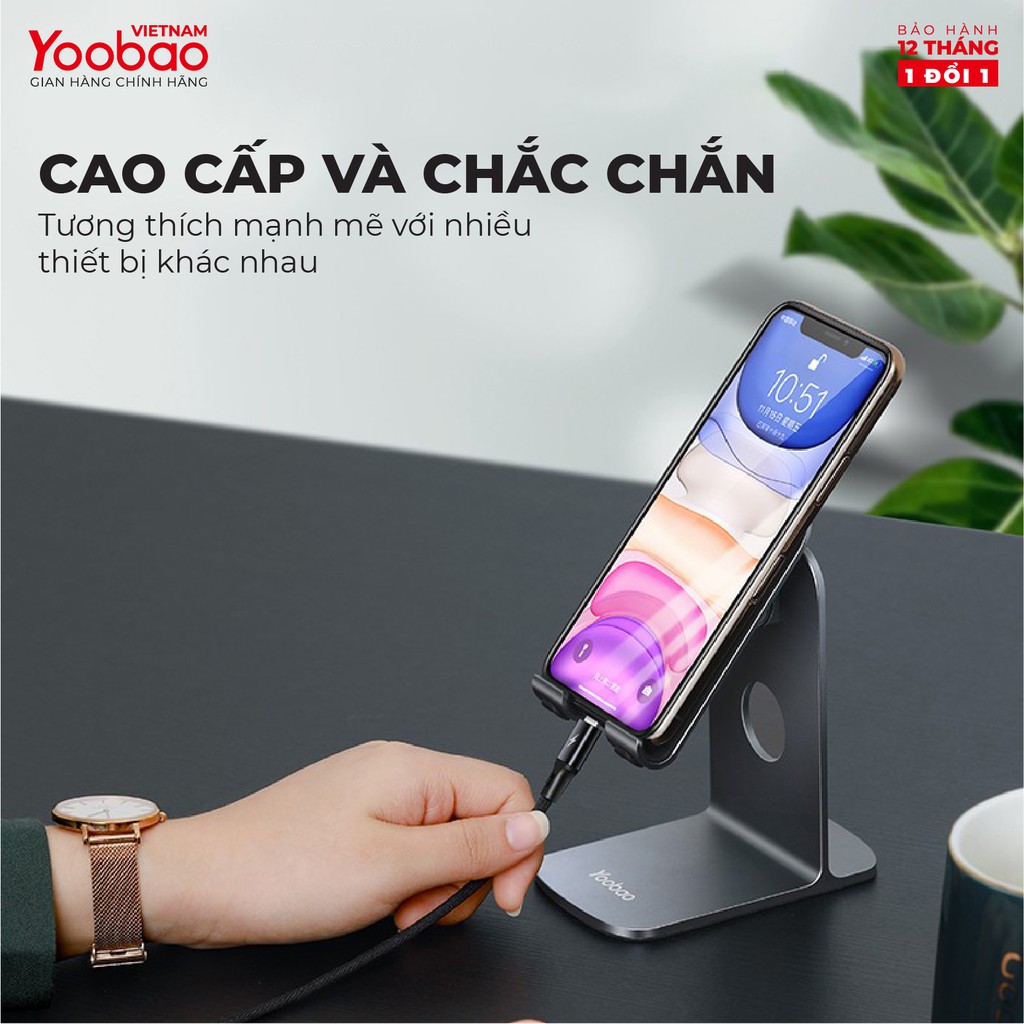 Giá đỡ điện thoại YOOBAO B5 - Đặt bàn - Hợp kim nhôm - Điều chỉnh độ cao - Hàng chính hãng