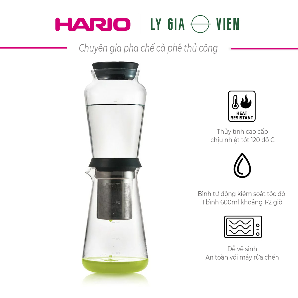 Bình pha cà phê lạnh nhỏ giọt Hario Shizuku 600ml