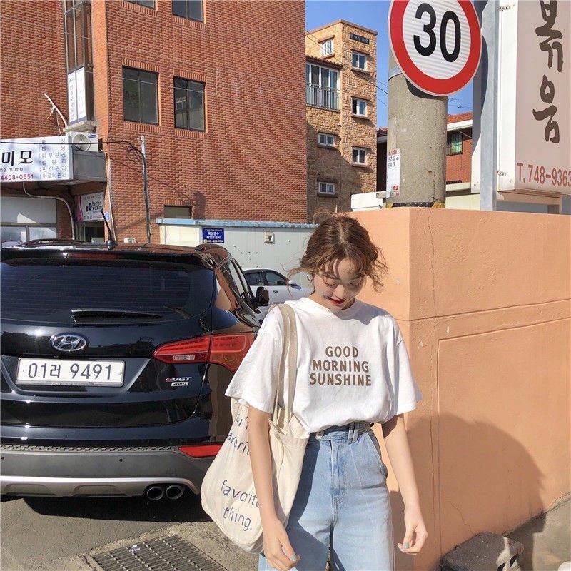 Áo Thun Nữ Tay Lỡ Rộng GOOD MORNING SUNSHINE Ulzzang