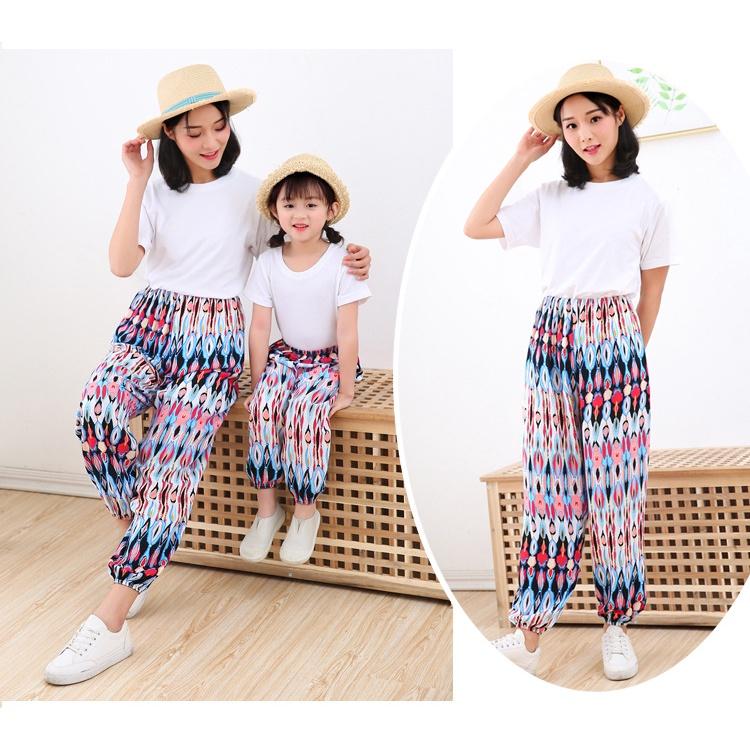 QTT1 Size120-150 (18-35kg) Quần chống muỗi(vải lanh) bé trai bé gái Thời trang trẻ Em hàng quảng châu