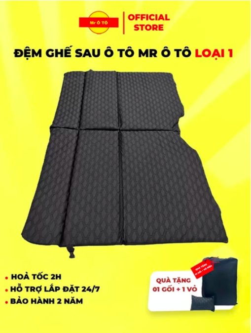 Đệm xe ô tô loại 1 chính hãng MR ÔTÔ - Chất liệu gỗ tự nhiên ép plywood - Nệm giường ô tô gấp gọn, không mùi, bảo hành 2 năm DG001