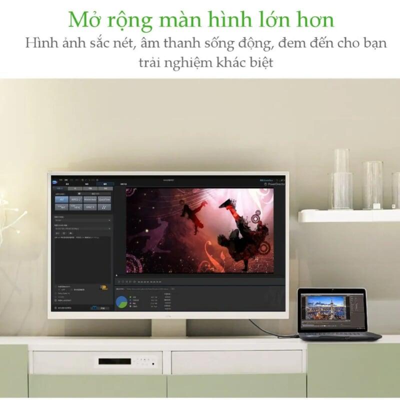 Ugreen UG11643vg102TK 8M màu Đen Cáp tín hiệu VGA hỗ trợ Audio 3.5mm - HÀNG CHÍNH HÃNG