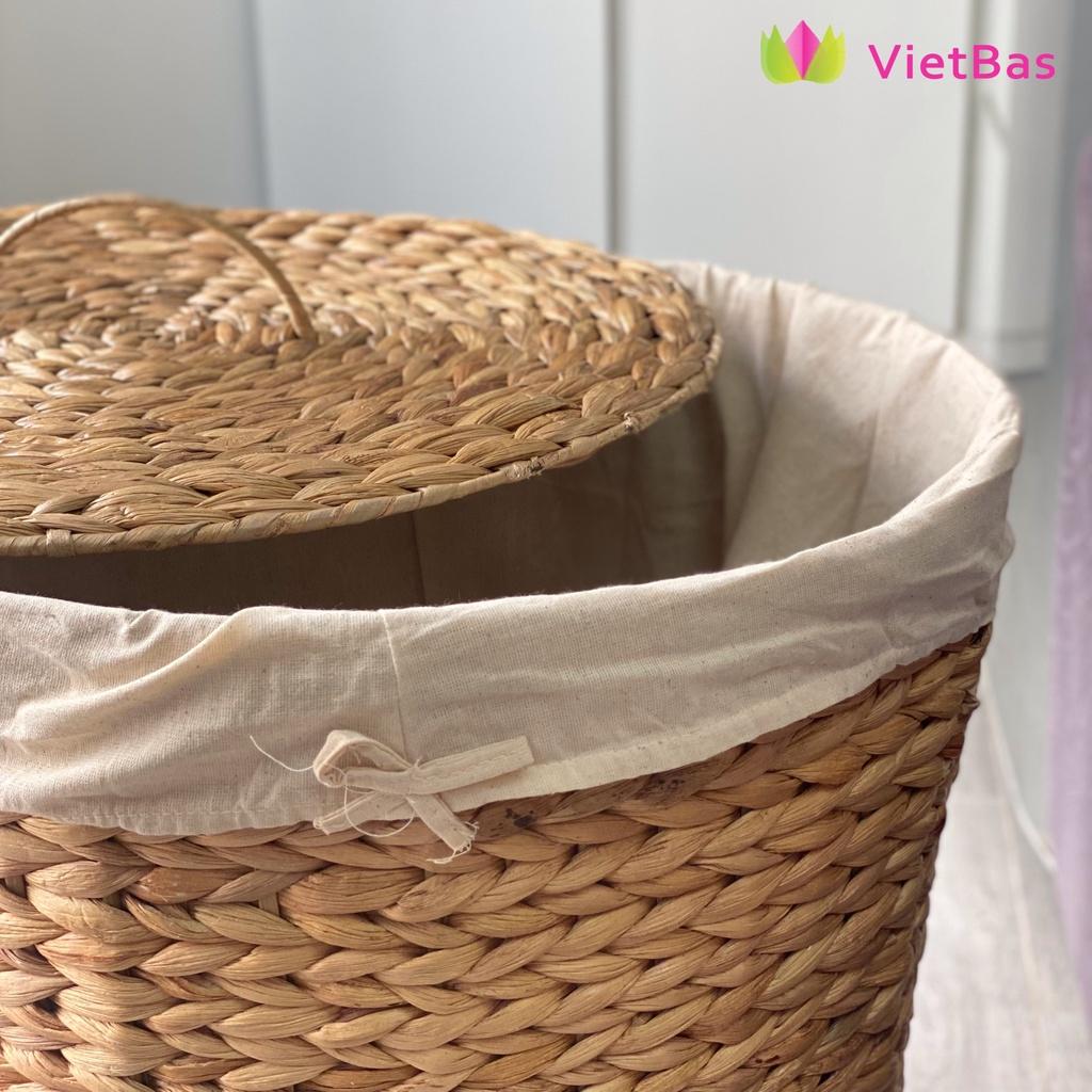 Hộp lục bình có nắp đậy VIETBAS tròn LBK_013