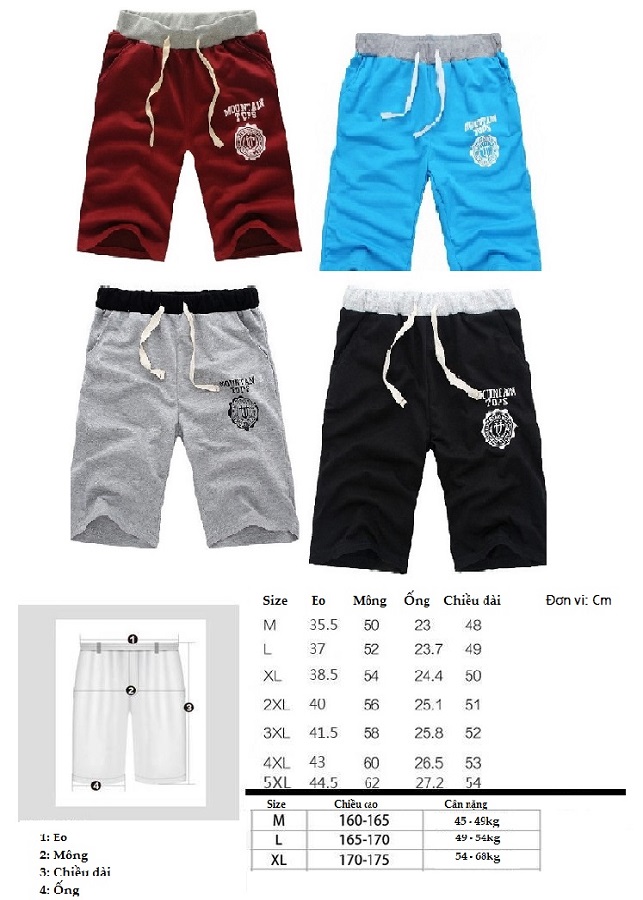 Quần Short Thun Thể Thao Nam Co Giản 4 Chiều [Tặng Móc Dán Tường Treo Đồ