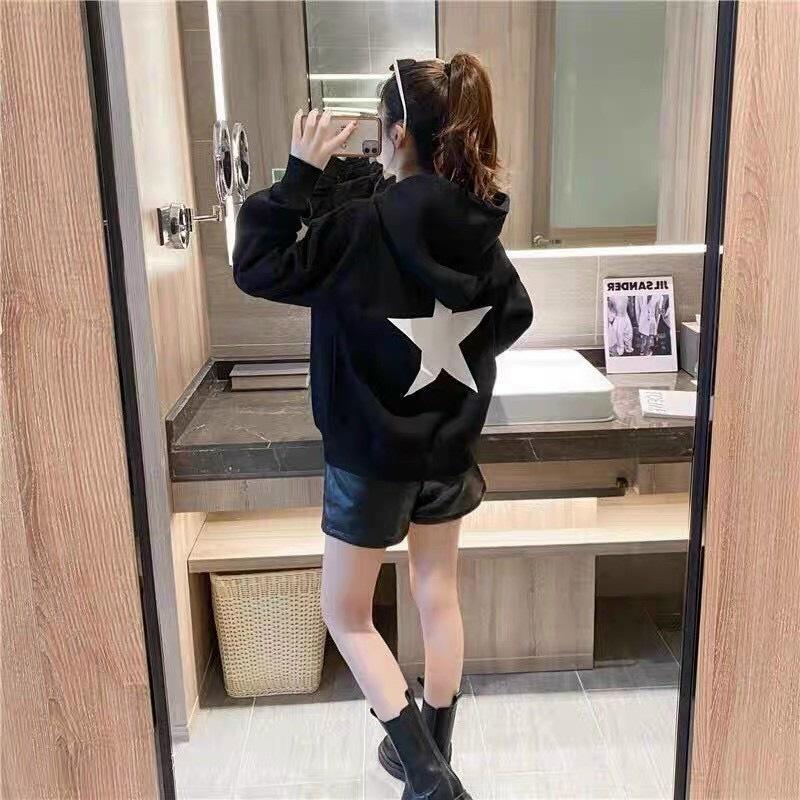 ÁO KHOÁC NỈ FORM RỘNG UNISEX NAM NỮ - LOGO IN HỌA TIẾT NGÔI SAO , CỰC SANG - THỜI TRANG NAM NỮ HOTTREND CHO CÁC BẠ