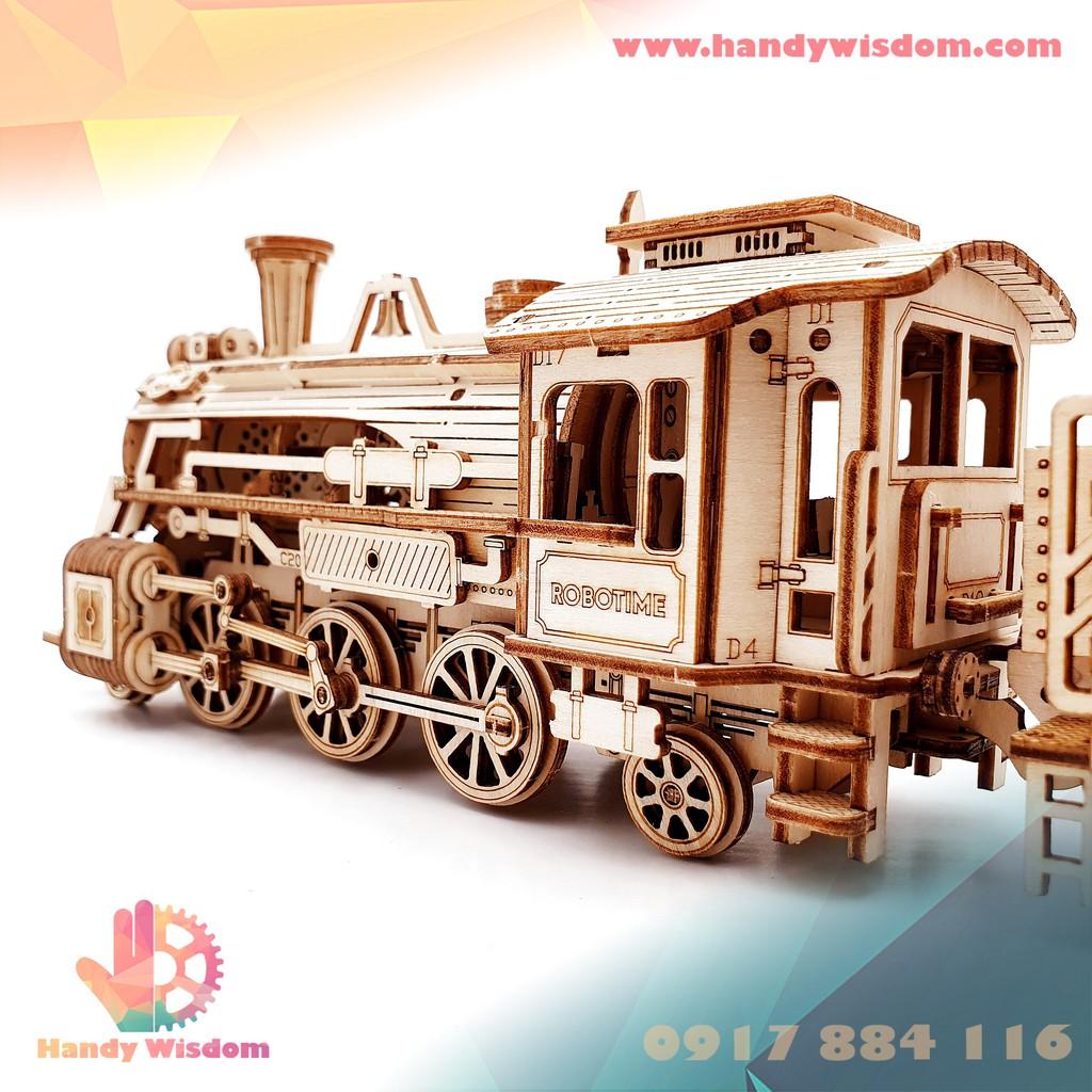 Mô hình lắp ghép gỗ tỉ lệ - Đầu tàu hơi nước - Robotime Steam Express MC501