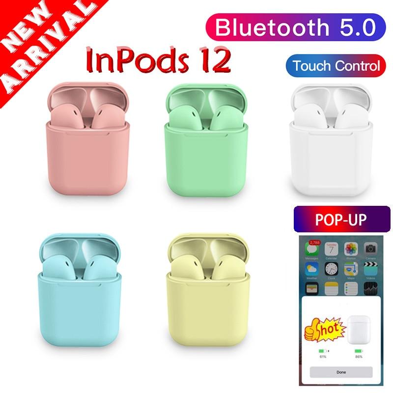 Tai nghe bluetooth không dây cảm ứng Inpods 12 TWS nhiều màu, có Pop-up khi kết nối