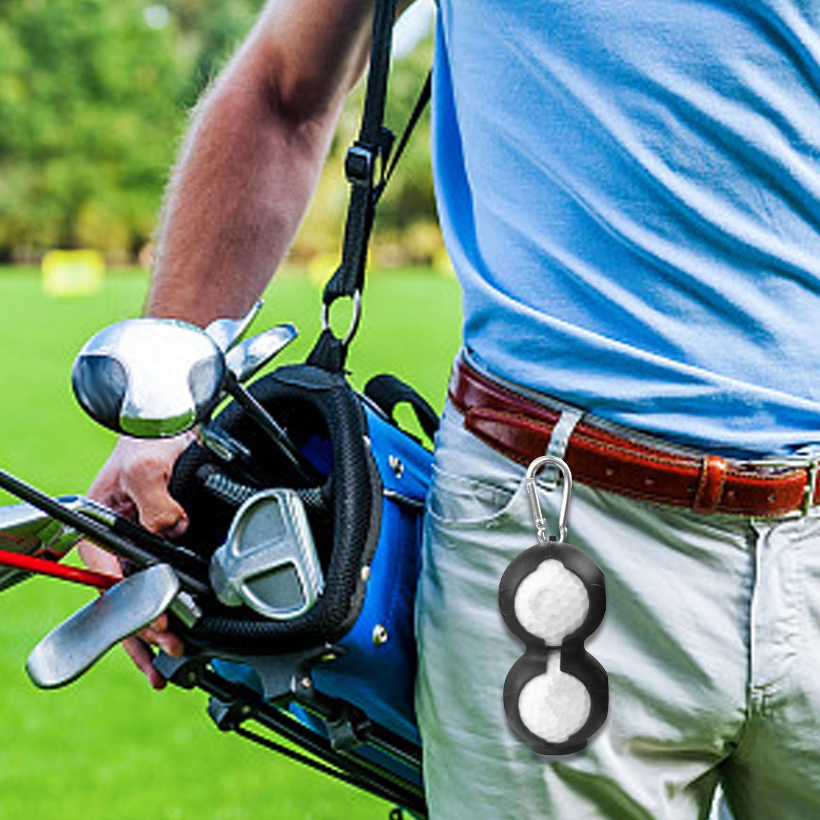 Silicone Golf Ball Holder Golf Double Protective Cover Bag Golf Ball Carrier