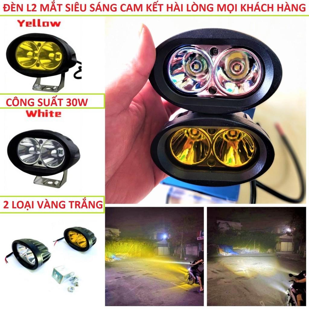 Đèn trợ sáng xe máy ô tô L2 kiểu mắt cú mẫu mới cực ngầu siêu sáng lắp các loại xe vỏ hợp kim loại tốt