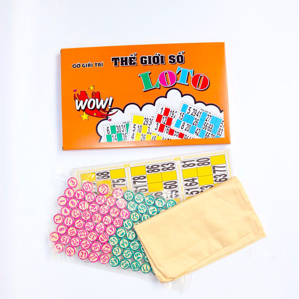 Hộp trò chơi cờ giải trí Lô Tô Cam 90 số hàng Việt Nam - Bộ đồ chơi Cờ LOTO hộp giấy giá rẻ