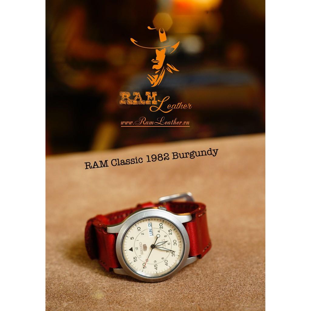 DÂY ĐỒNG HỒ DA BÒ ĐỎ ĐÔ - RAM CLASSIC 1982 BURGUNDY - HÀNG CHÍNH HÃNG