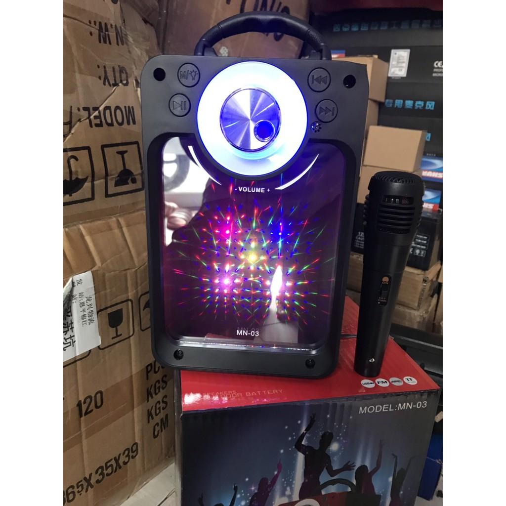 Loa hát karaoke MN03, led 3D, TẶNG MIC