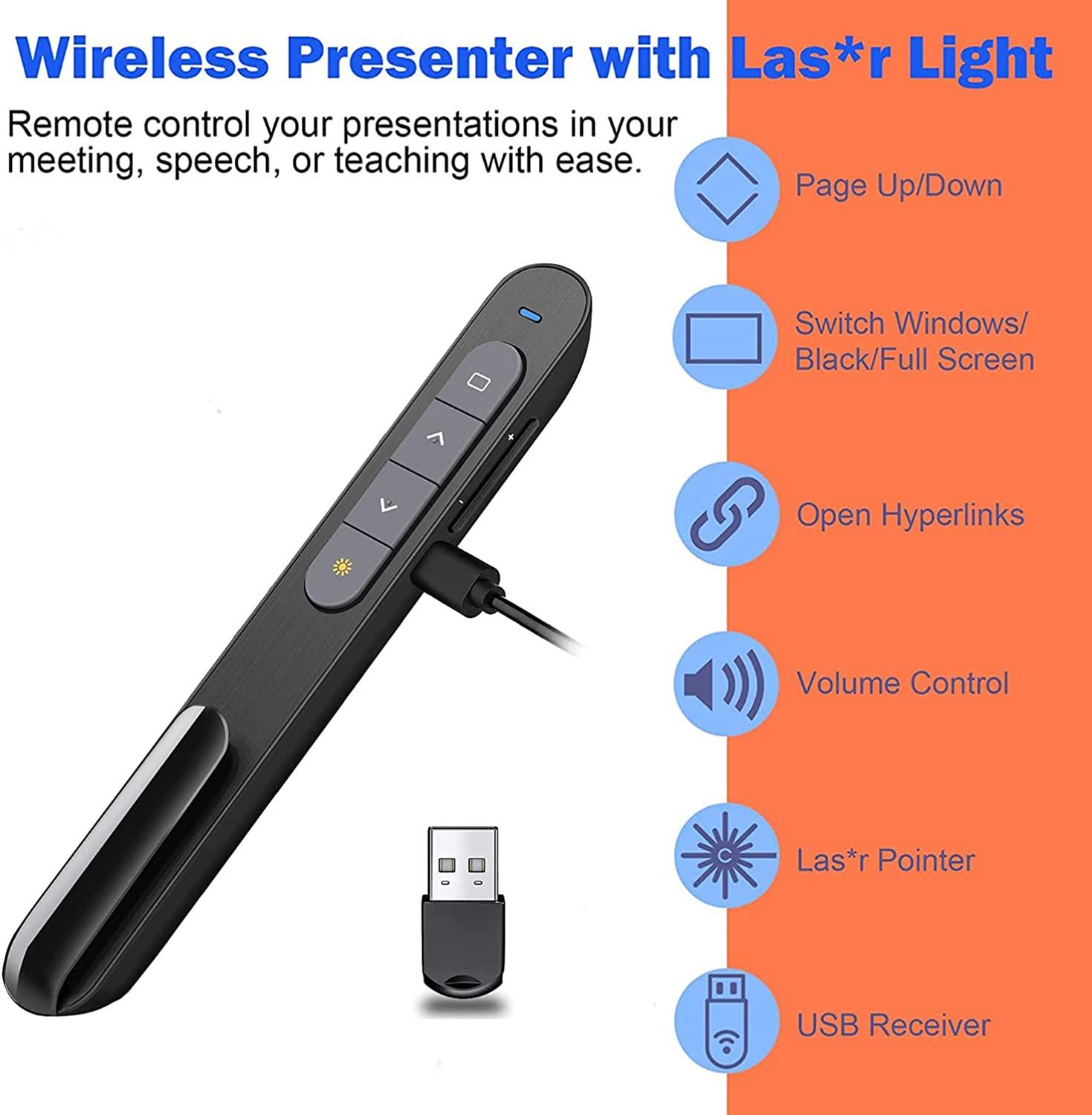 Máy thuyết trình không dây, Máy thuyết trình không dây có thể sạc lại, Trình chiếu 2.4GHz