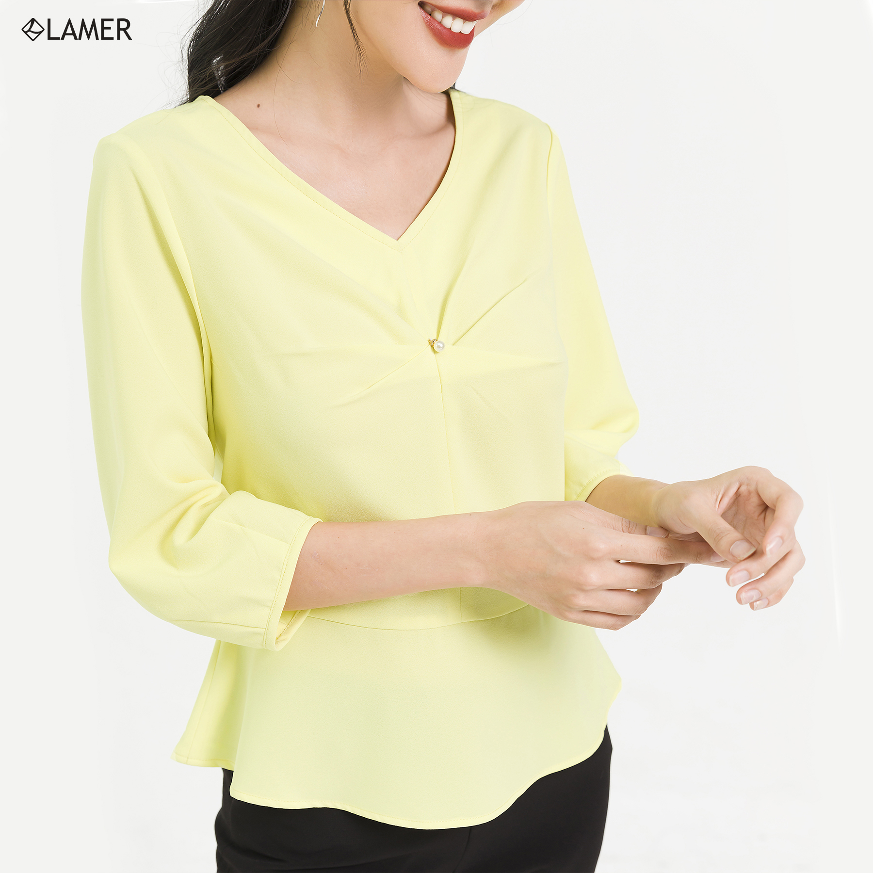 Áo peplum xếp ly ngực LAMER L61B20Q035-S2700