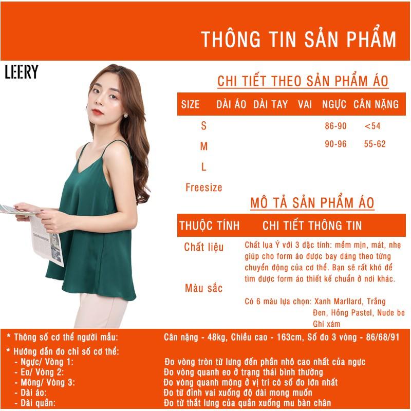 Áo dây nữ chất lụa Ý 6 màu áo hai dây nữ dáng rộng thanh lịch A2D-01