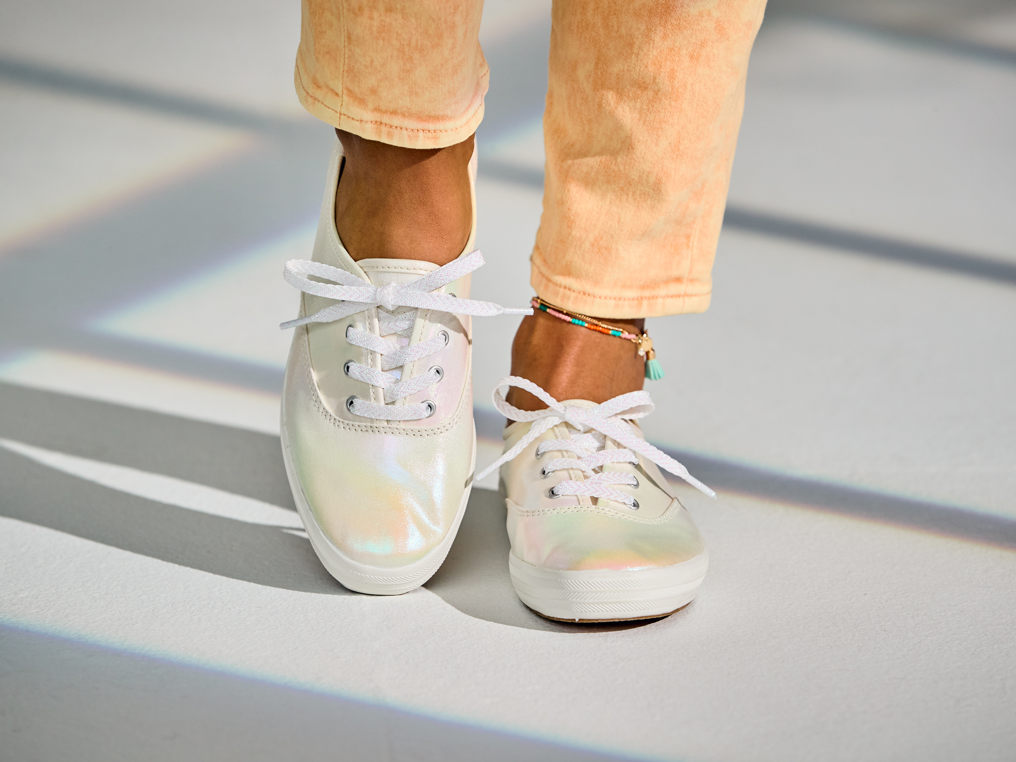 Giày Keds Nữ- Champion Irridescent Canvas White Multi- KD065886