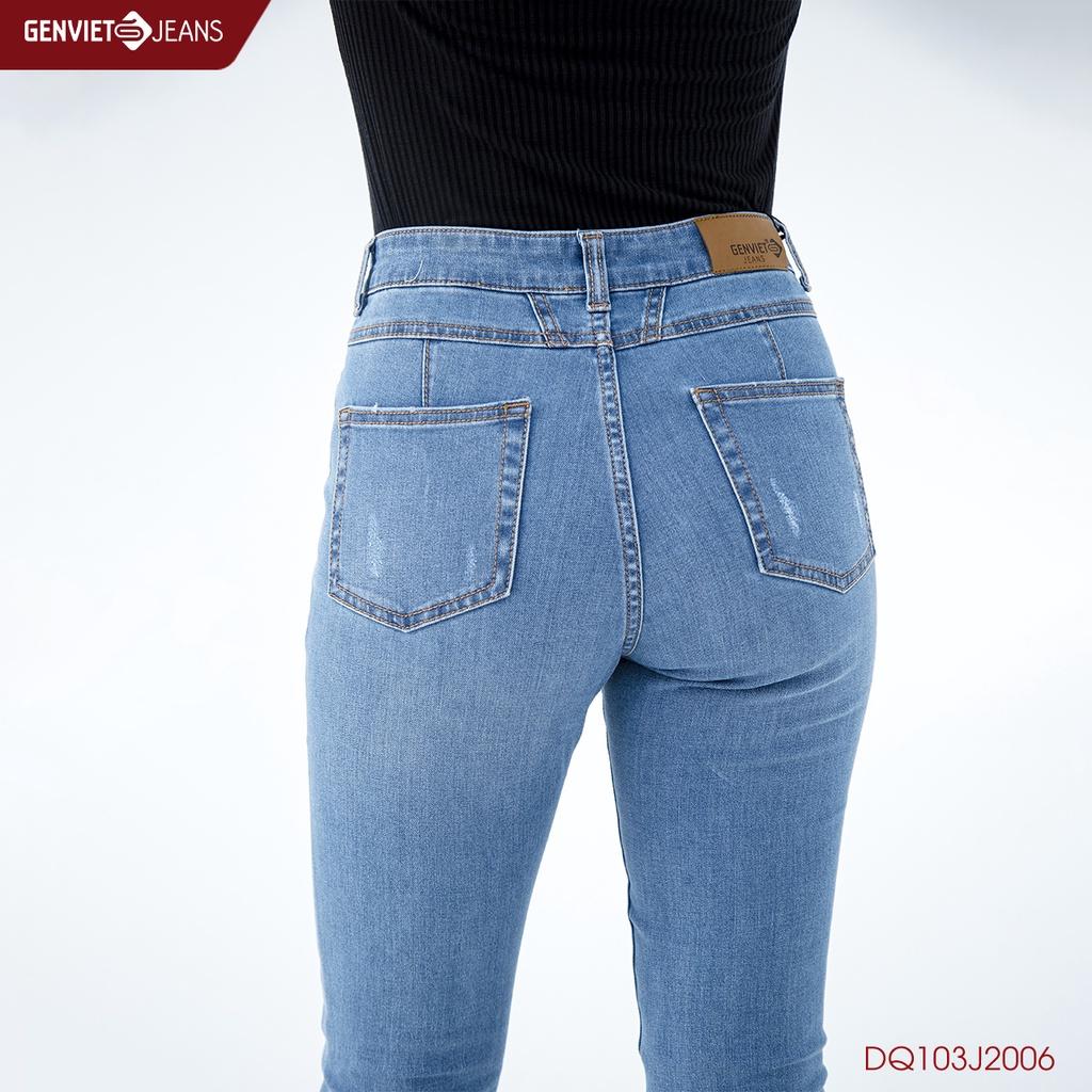 Quần Dài Jeans Nữ Mài Xước GENVIET DQ103J2006