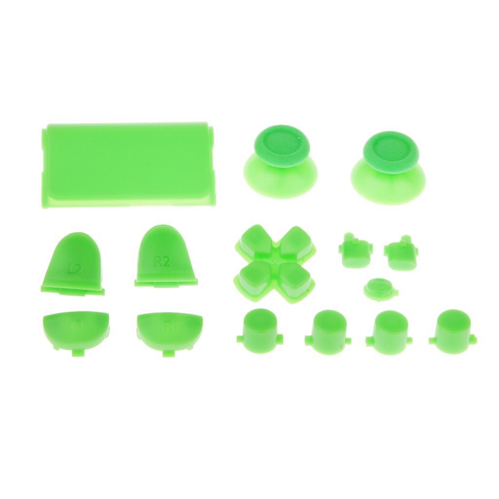 2 Set L2 R2 L1 R1 Grip Caps Buttons Mod For Sony PS4 Controller Green+Red