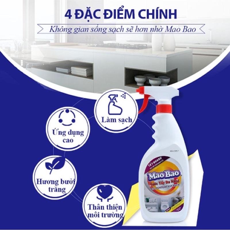 Nước tẩy đa năng Mao Bao (600ml) lau bếp, tẩy nhà tắm, lau kính, lau chùi oto và các vật dụng gia dình