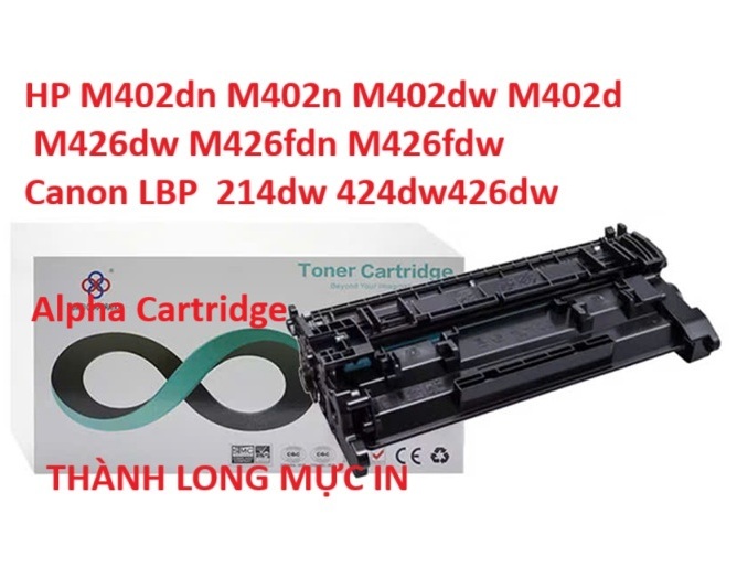 Hộp mực 26A cho máy in HP MFP M426fdn, M402dw, M402n, M402dne, M402d Canon LBP 214dw 424dw 426dw Hàng chính hãng Alpha Cartridge