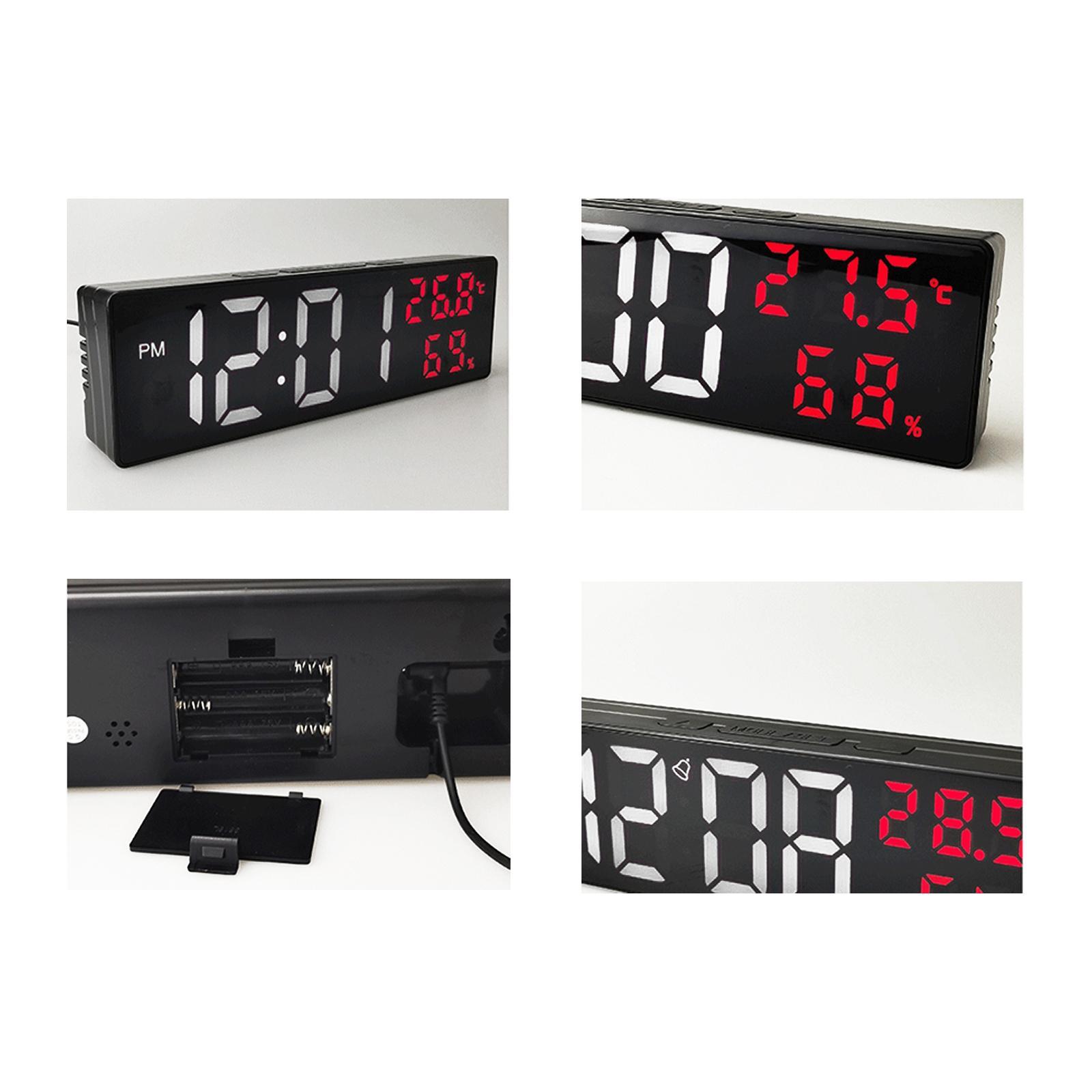 Large Number Digital Clock LED Display Snooze Function for Living Room