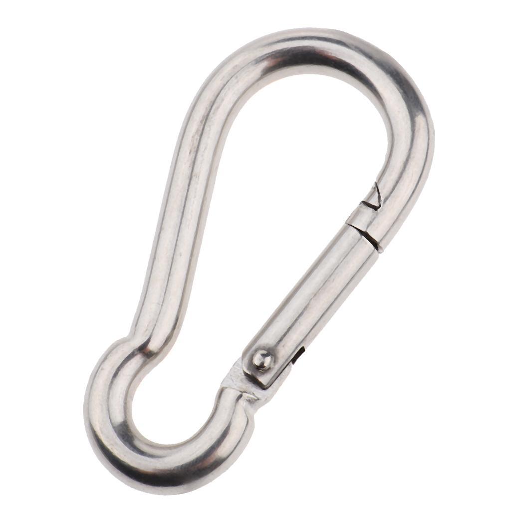 2-4pack Heavy Duty 304 Stainless Steel Spring Snap Hook Carabiner Keychain Clips