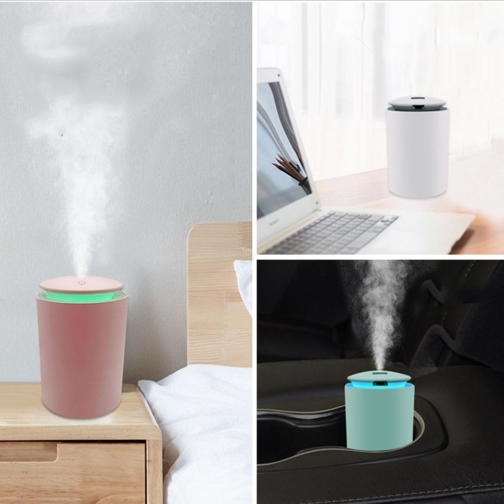 USB Essential Oil Diffuser Air Humidifier 260ml Tank for Bedrooms Pink