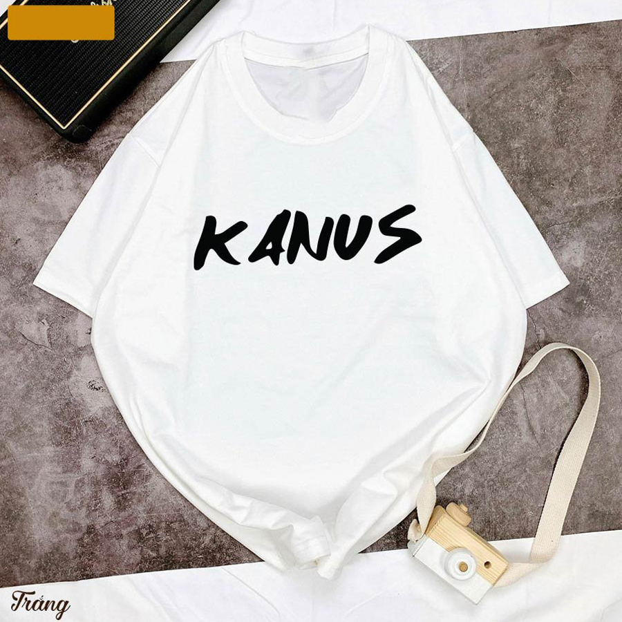 Áo Thun Nữ Màu Xanh Rêu In Chữ KANUS